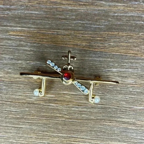 New Lauren-Spencer Propeller Airplane Brooch/Pin - Picture 3 of 8